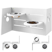 Sostegno per ciotole per cani ¨C zephmum ¨C 2 scodelle in acciaio inox, bianco