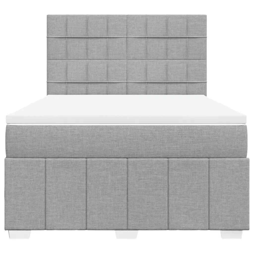 Giroletto a Molle con Materasso Grigio Chiaro 140x200cm Tessuto