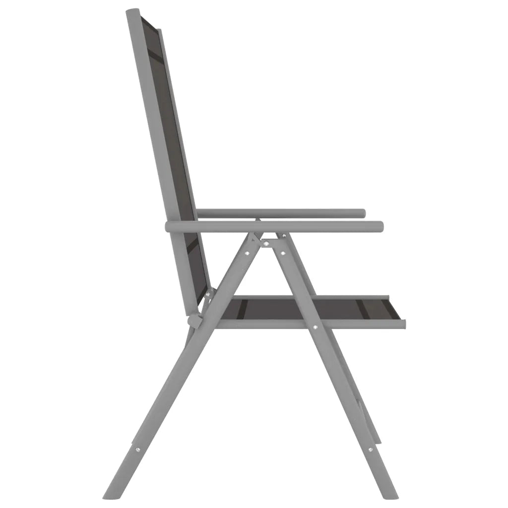 Set Mobili Pranzo Giardino 5pz Alluminio e Textilene Argento  cod mxl 40731