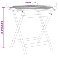 Tavolo da Giardino Pieghevole Ã˜90x75cm Massello di Eucalipto cod mxl 34297