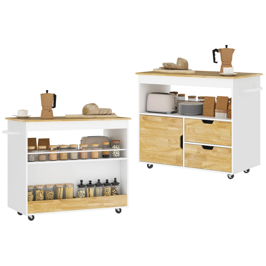Carrello da cucina con ante e cassetti ¨C zephmum ¨C Bianco