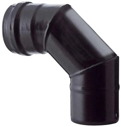 GOMITO PELLET 90  ° NERO OPACO SAVE  CM 12