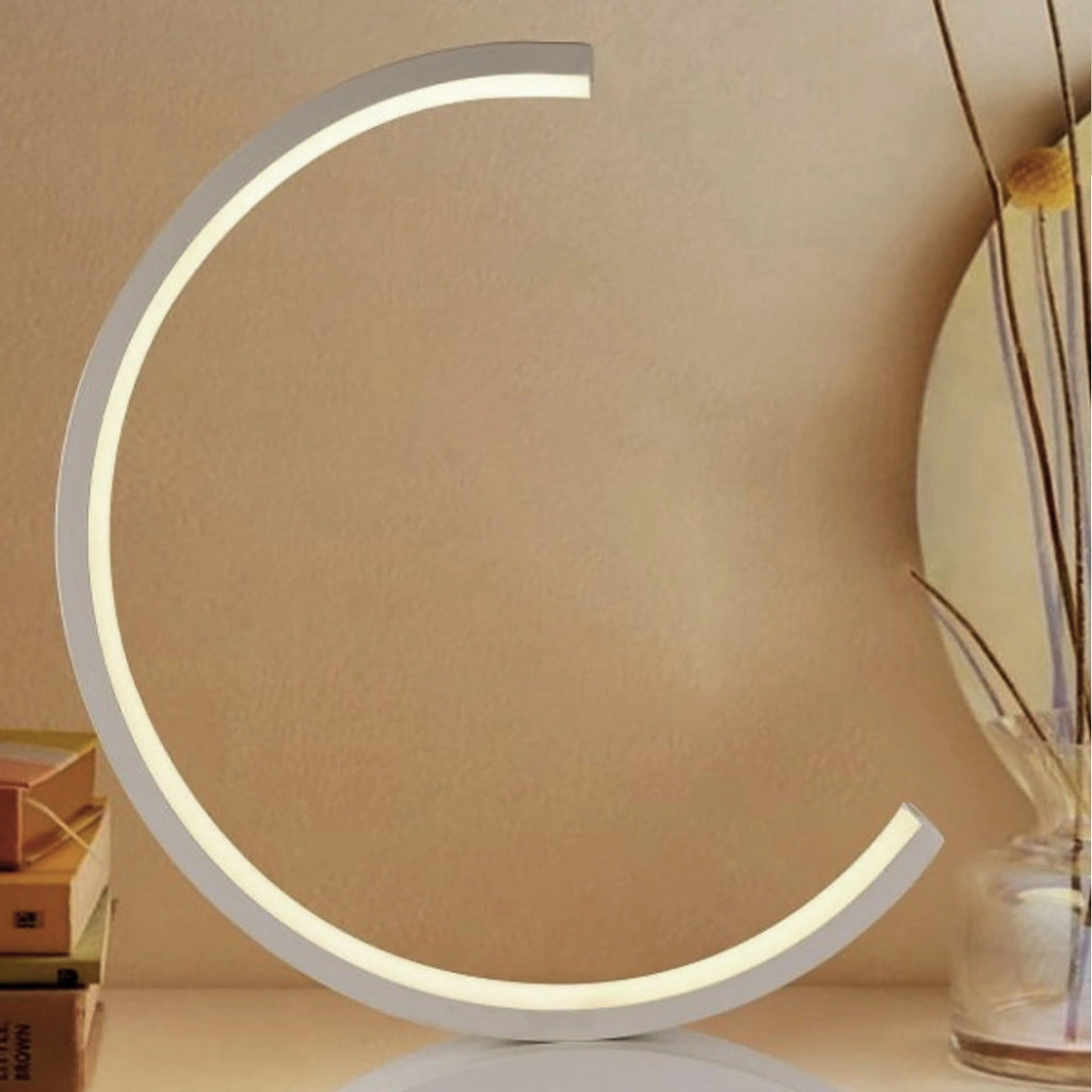 Lampada da tavolo a led abatjour dal design moderno per comodino notturna luce bianca 4000K