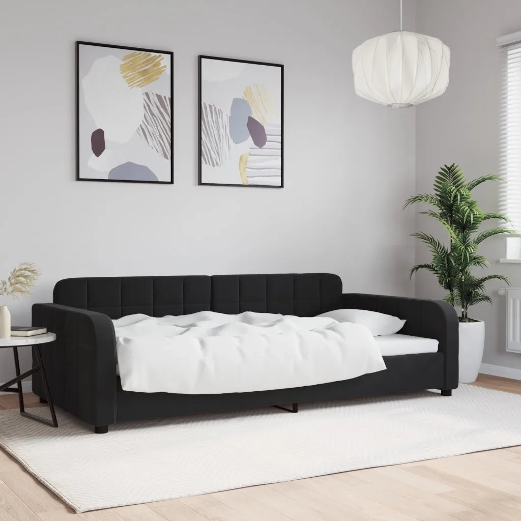 Letto da Giorno Nero 100x200 cm in Vellutocod mxl 129779