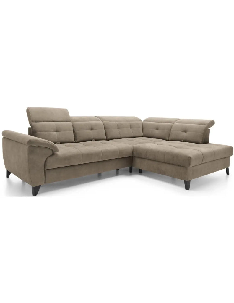 Divano ad angolo Beige 5 posti angolo destro chaise longue comfort INFERNO