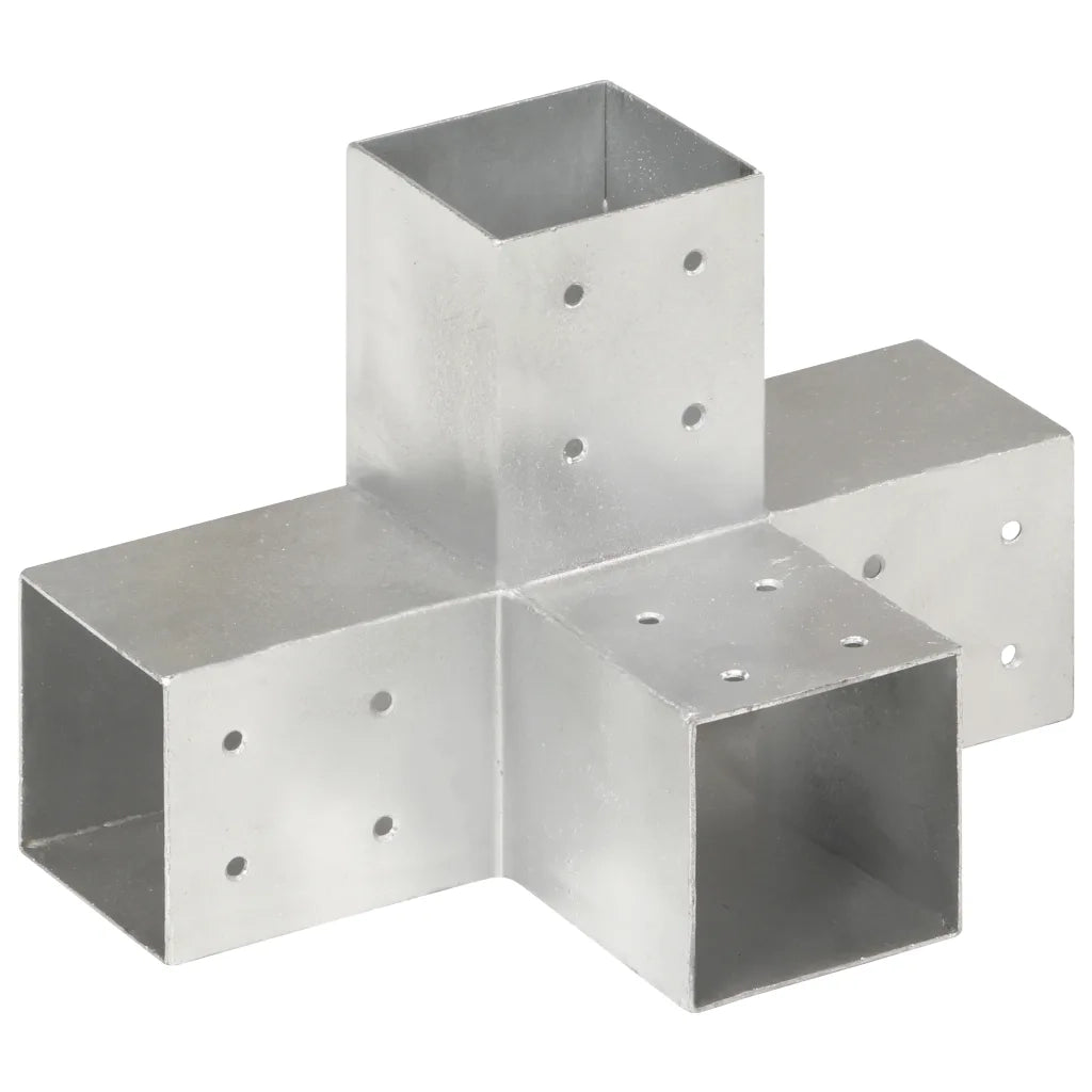 Connettore per Pali a Forma di X in Metallo Zincato 81x81 mm cod mxl 54838