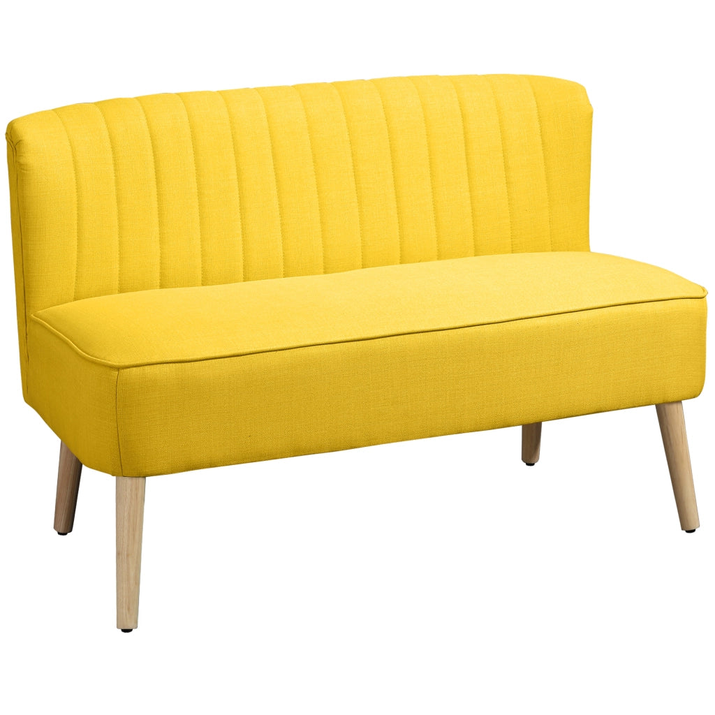 Divano 2 Posti Tessuto Senza Braccioli ¨C Zephmum ¨C Giallo 117x56.5x77 cm