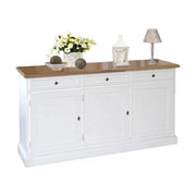 Madia credenza in legno 3 porte shabby chic bicolore 156x42x85 - Mobili 2G