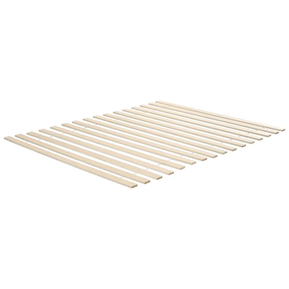 Letto matrimoniale in legno di Pino chiaro con Rete a Doghe 160 x 200 cm Testiera a doghe minimalista