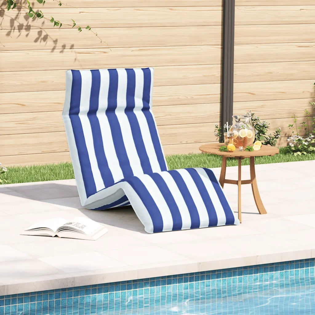 Sdraio da giardino | Lettino Pieghevole Blu e Bianco 175x54x8,5 cm in Tessuto Oxford