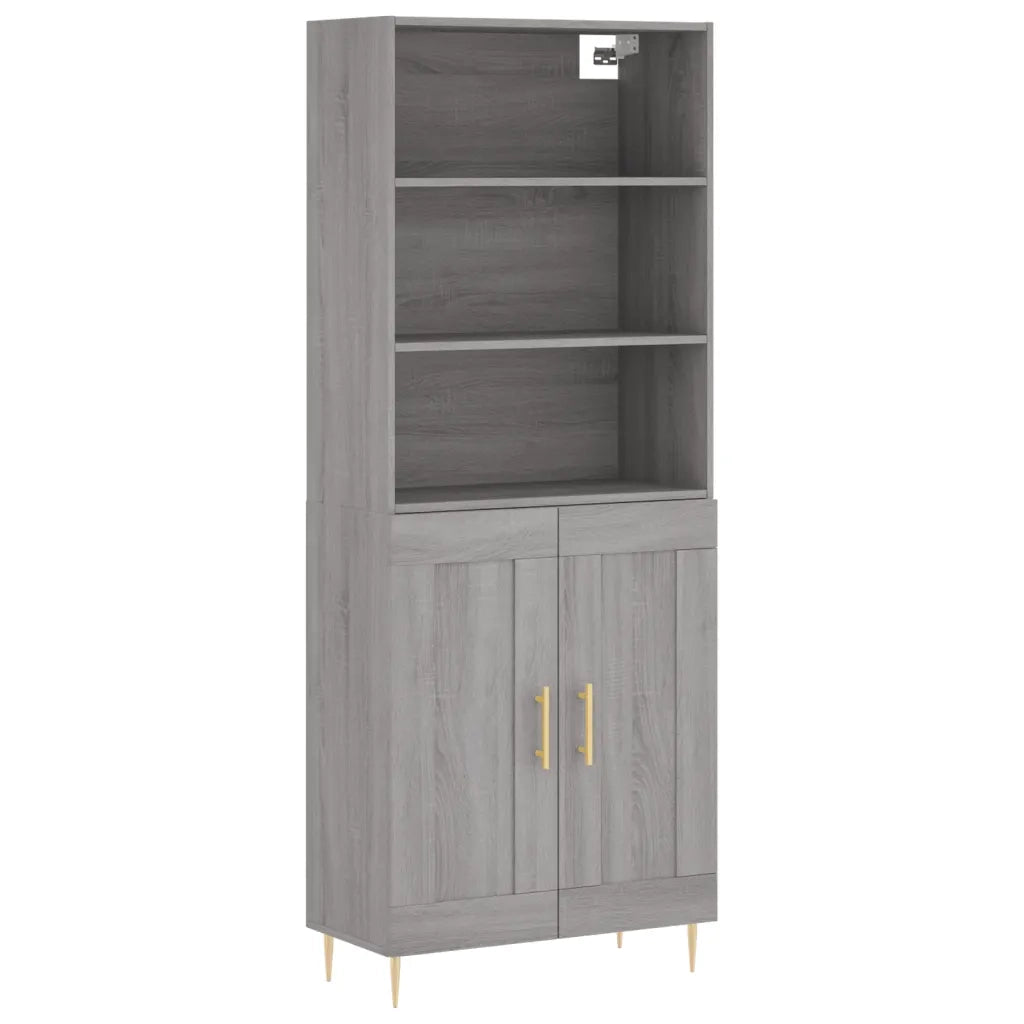 Credenza | Madia | Buffet da pranzo | Armadio da pranzo Grigio Sonoma 69,5x34x180 cm in Legno Multistrato