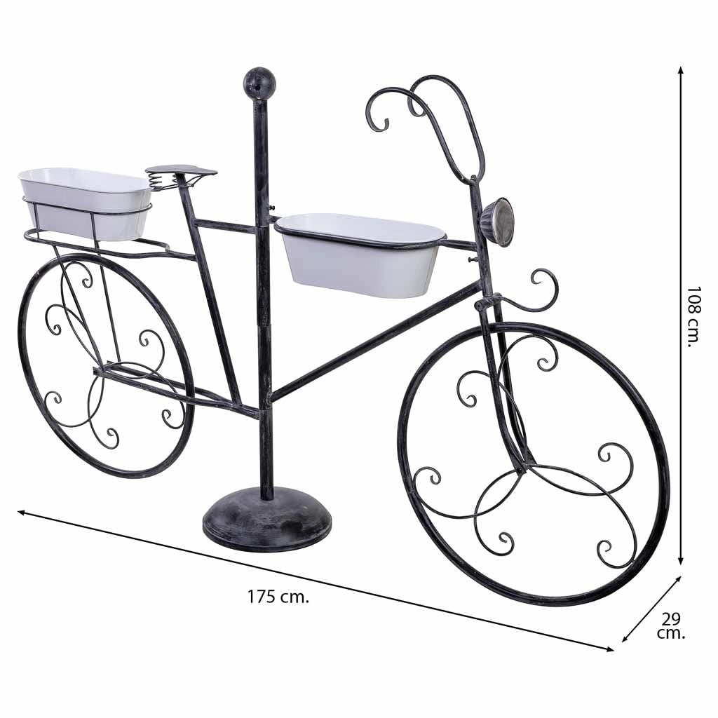 Espositivo bici in metallo con due vasche 175x29x108h cm