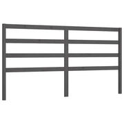Testiera | Testata per Letto Grigia 206x4x100cm in Legno Massello di Pino