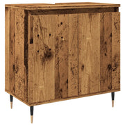 Mobiletto da bagno in stile industriale in legno anticato 58 x 33 x 60 cm con ampio spazio contenitivo finitura opaca effetto legno anticato 02_0051094