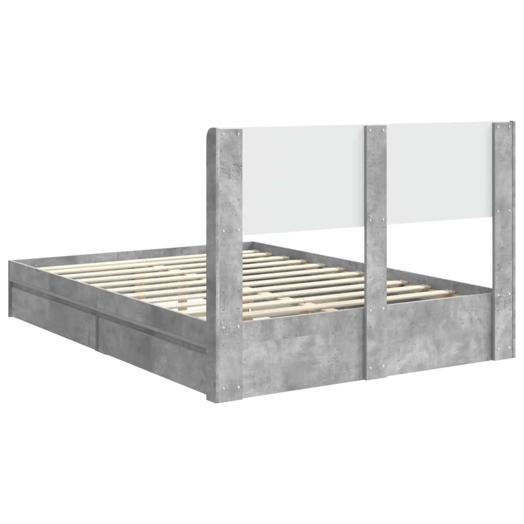 Struttura del letto con stoccaggio e testata-Giroletto con contenitore Grigio Cemento 466161