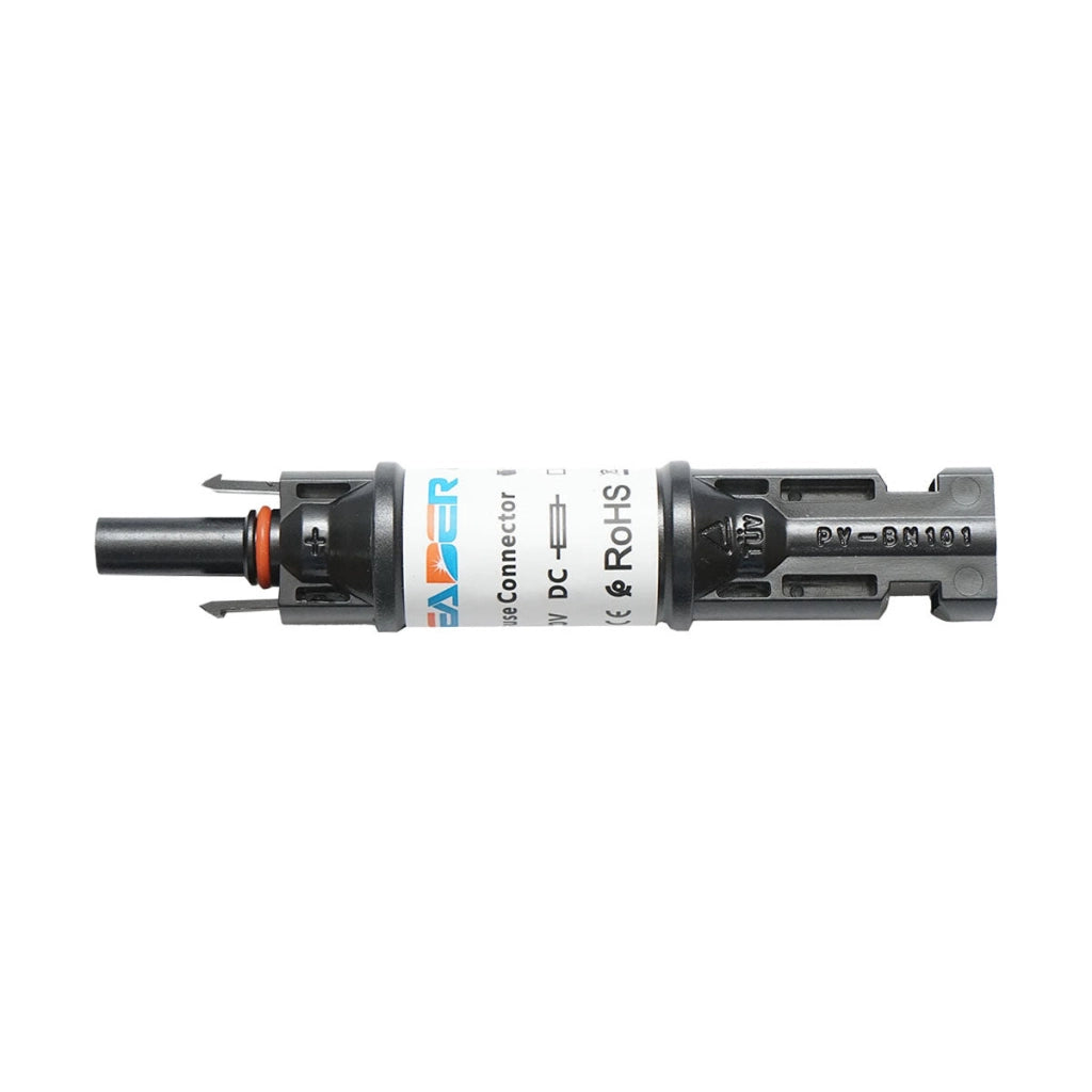Connettore MC4 con fusibile 10x38mm, 10A, 1000V DC per impianti solari fotovoltaici IP67 Leader