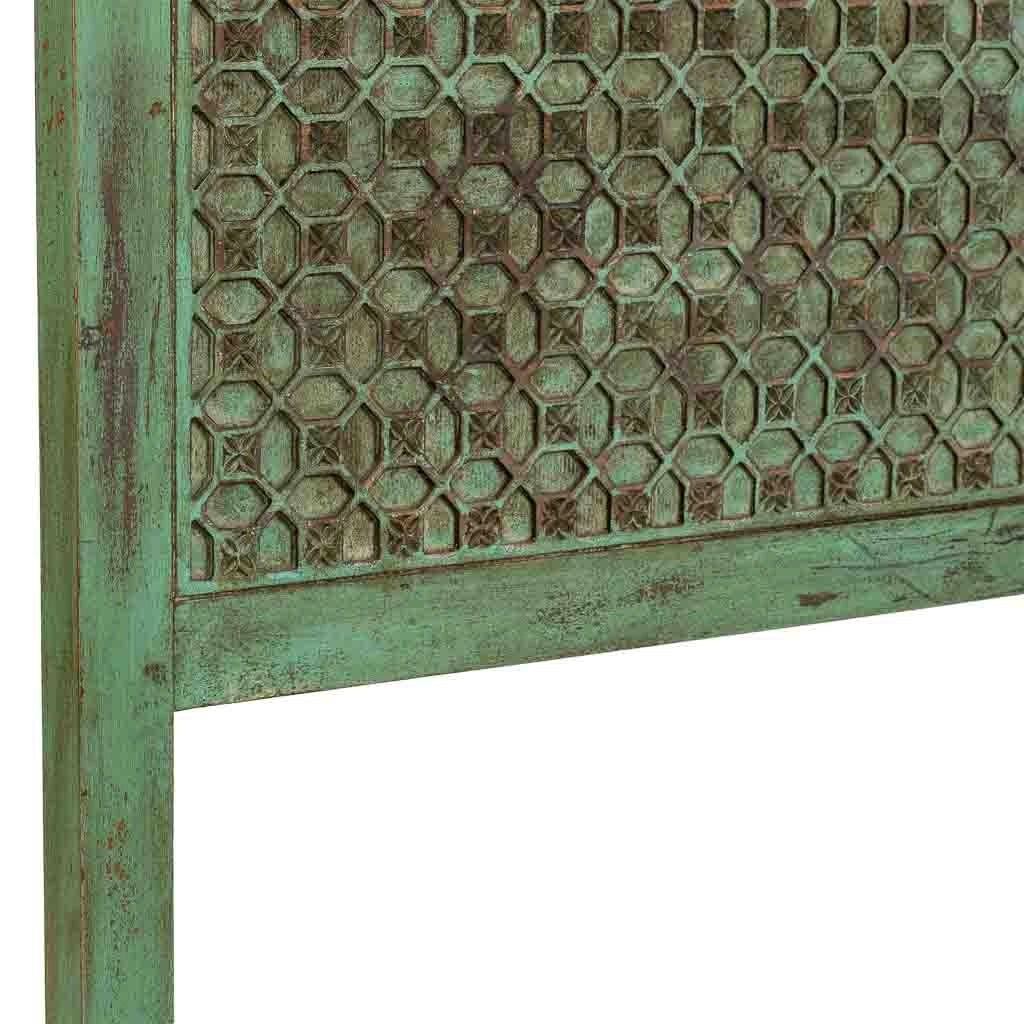 Testiera in legno verde artigianale 160x3x120h cm