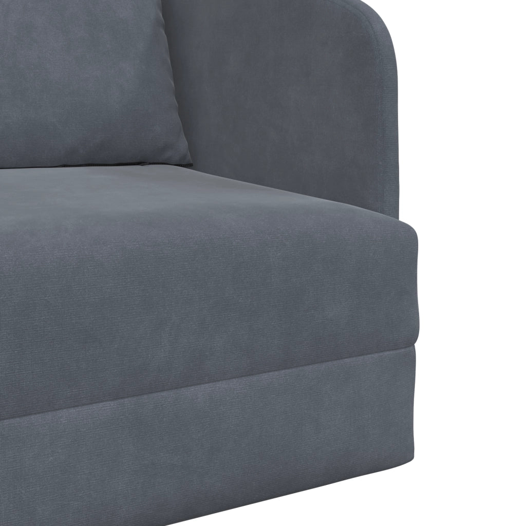 Divano Letto Pieghevole 2-in-1 Grigio Scuro 65x80x83 cm Velluto