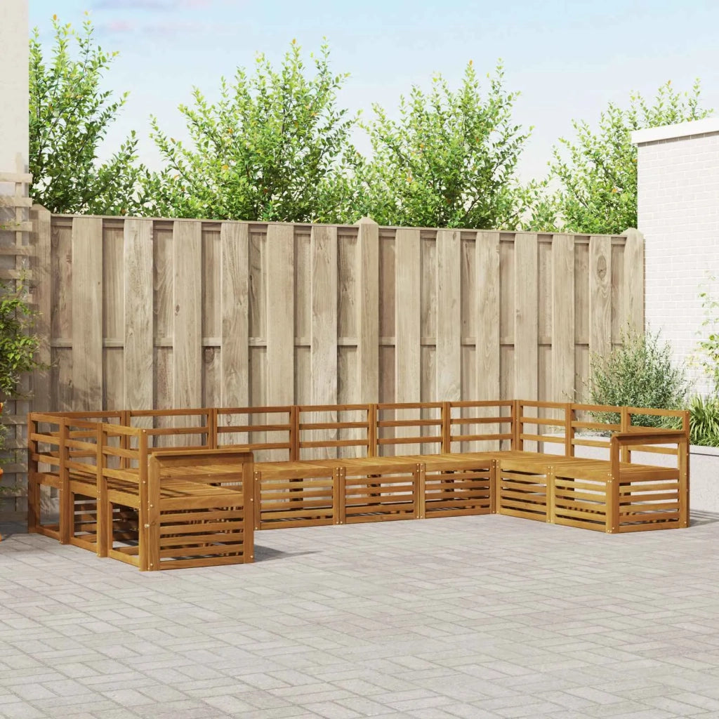 Set divani 10 pcs Naturale Legno di Acacia Massello 3375544