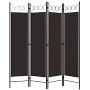Divisorio Ambienti | Divider per stanze | Paravento a 4 Pannelli Marrone 160x180 cm