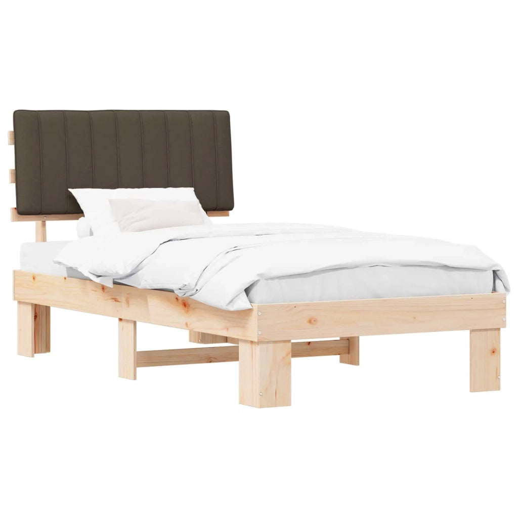 Letto con Testiera Rivestita Talpa 100 x 200 cm Pino massello