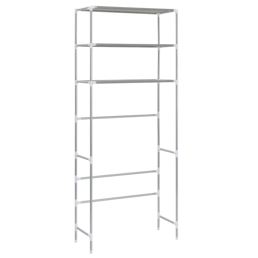 Scaffale portaoggetti a 3 ripiani 69 x 28 x 169 cm Argento 02_0005507