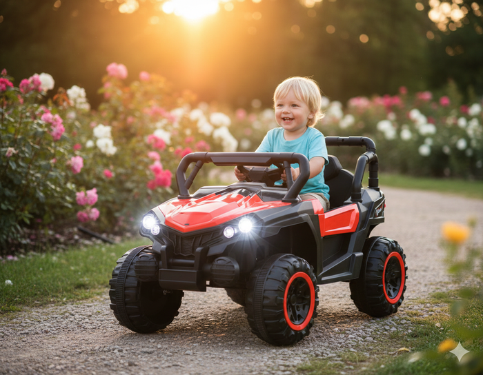 Macchina Elettrica per Bambini 12V Kidfun Fuoristrada Rossa