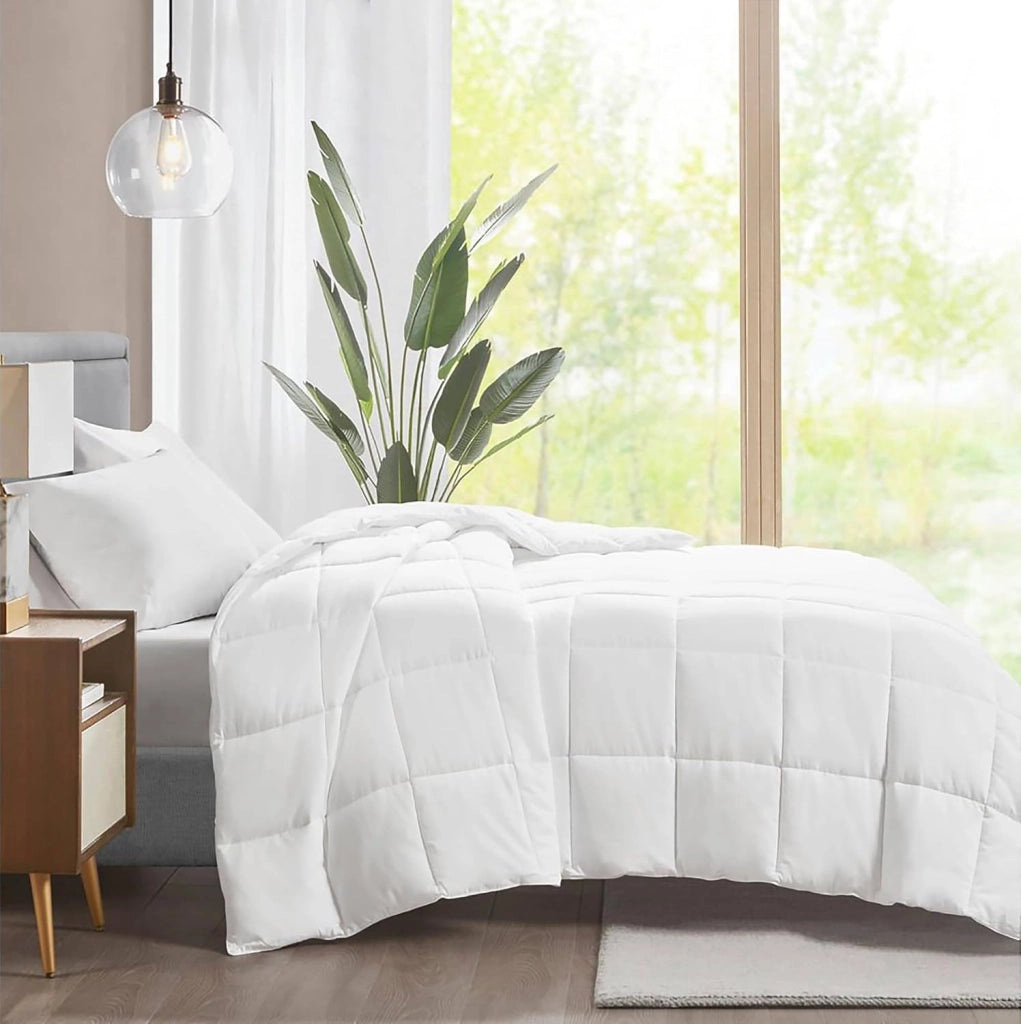 Piumino Letto Inverno Interno Bianco Coperta Invernale Pesante Morbida Microfibra Manopesca Anallergica Piumone Sofficissimo  Bianco - Singolo