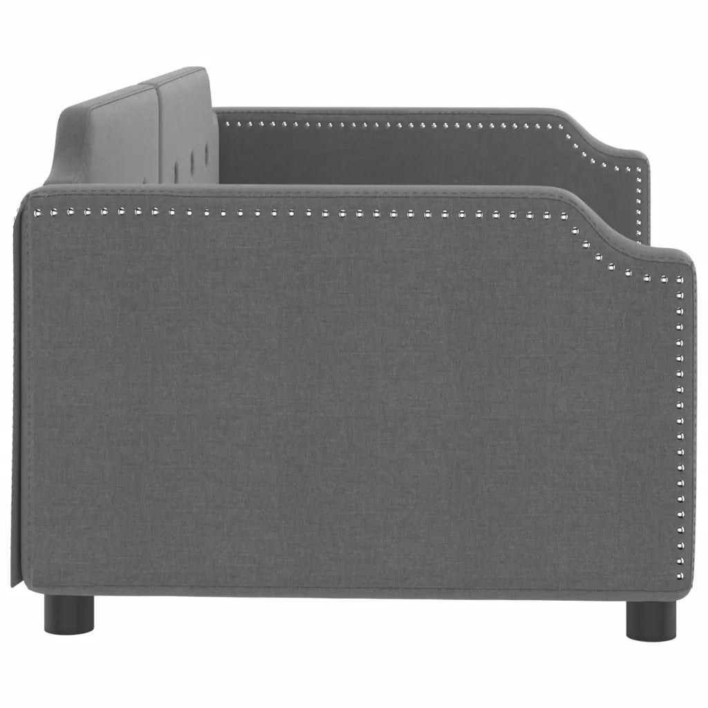 Letto da Giorno Grigio Scuro 100x190 cm in Tessuto 354221