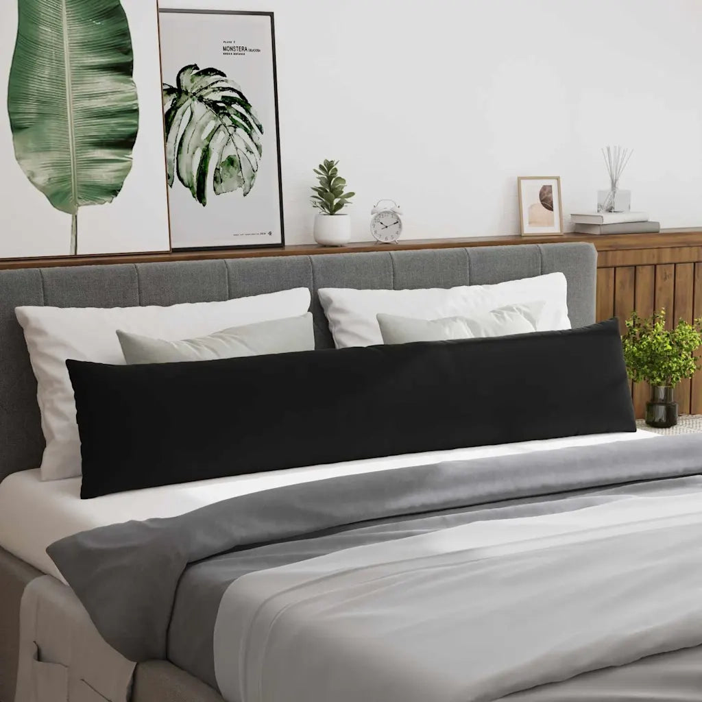 Cuscini da Divano 2 pcs Nero 200 x 40 cm Tessuto in Cords