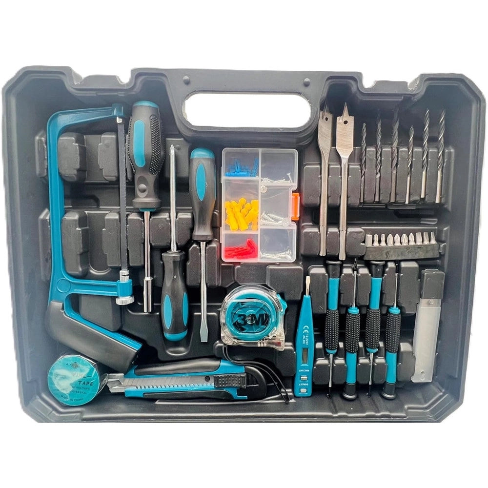 Trade Shop - Set Trapano Elettrico Avvitatore A Batteria 2 Velocità Punte Borsa Attrezzi 2 Batterie -