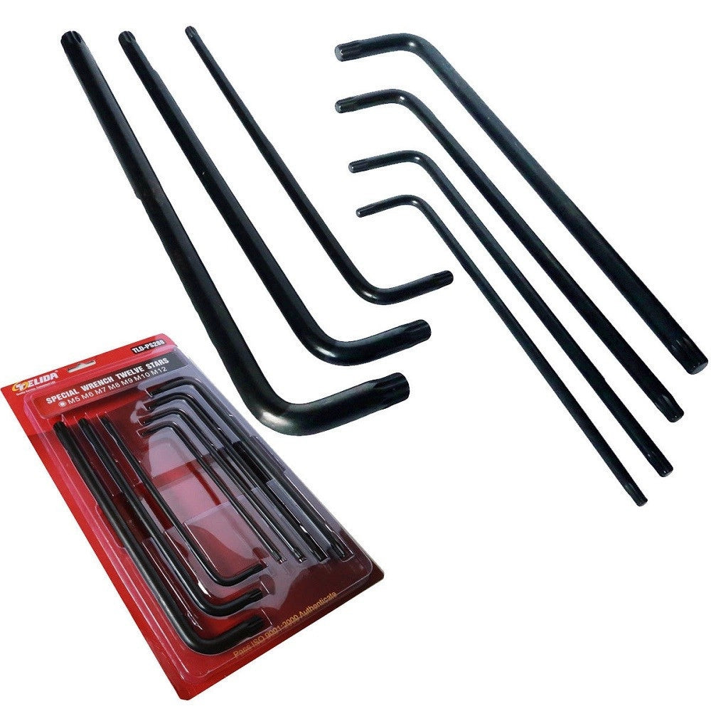 Trade Shop - Set Chiavi Xzn Millerighe A L Chiave Spline Extra Lunghe M5 M6 M7 M8 M9 M10 M12 -