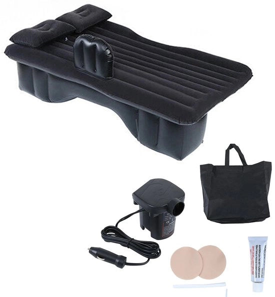 Auto Luchtbed Opblaasbar - Reis letto - Incluso Pomp con 3 Pezzi di Assemblaggio - 2 Cuscini - Borsa di Stoccaggio - Kit di Riparazione