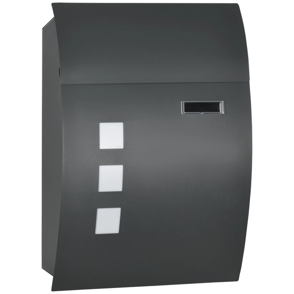 Cassetta Postale in Acciaio con Fessure ¨C zephmum ¨C Grigio 45x10x32 cm