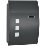 Cassetta Postale in Acciaio con Fessure ¨C zephmum ¨C Grigio 45x10x32 cm