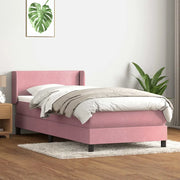 Giroletto a Molle con Materasso Rosa 90x210 cm Velluto 3317936