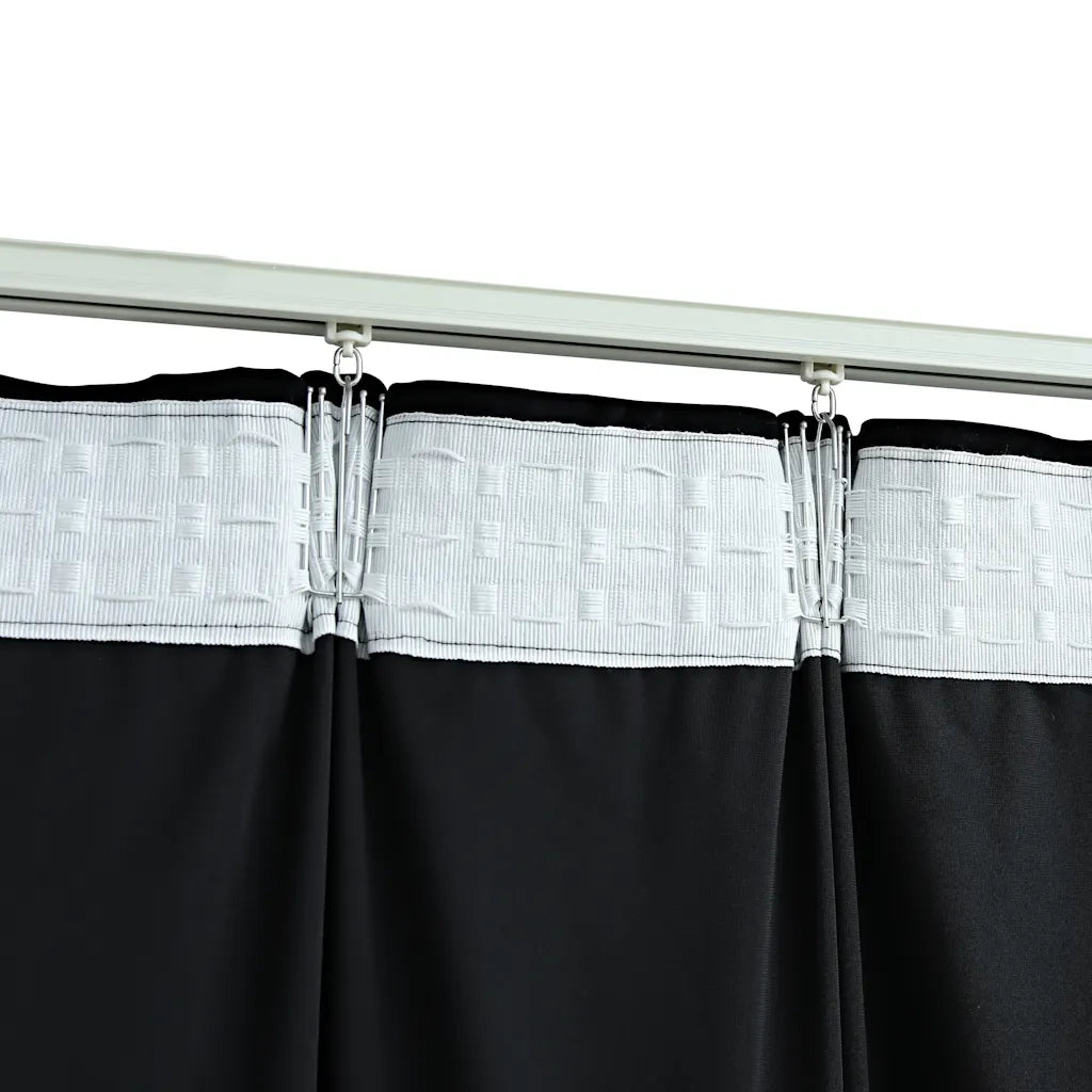 Tende Oscuranti con Ganci 2 pz Nere in Velluto 140x245 cm 134494