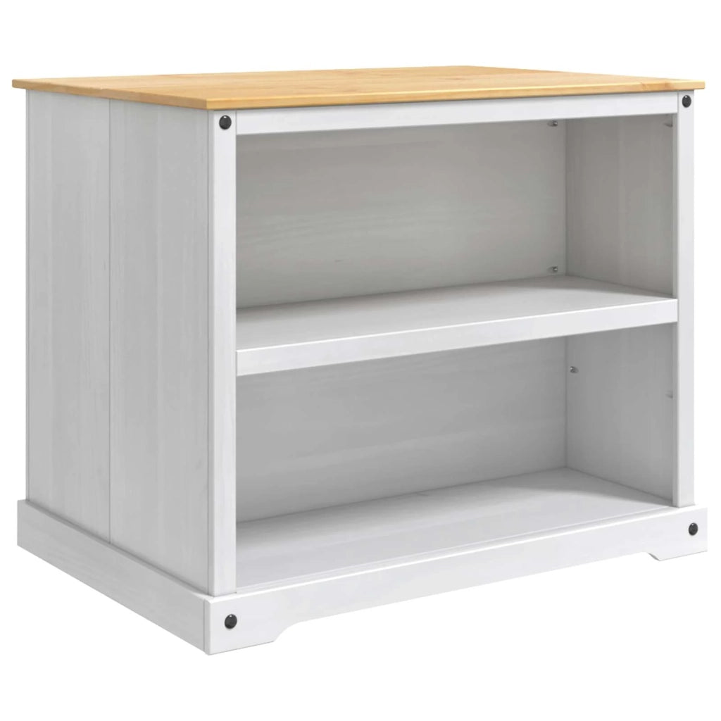 Carrello da Cucina 2 pcs Bianco e Cera di Miele Pino Massello 3425381