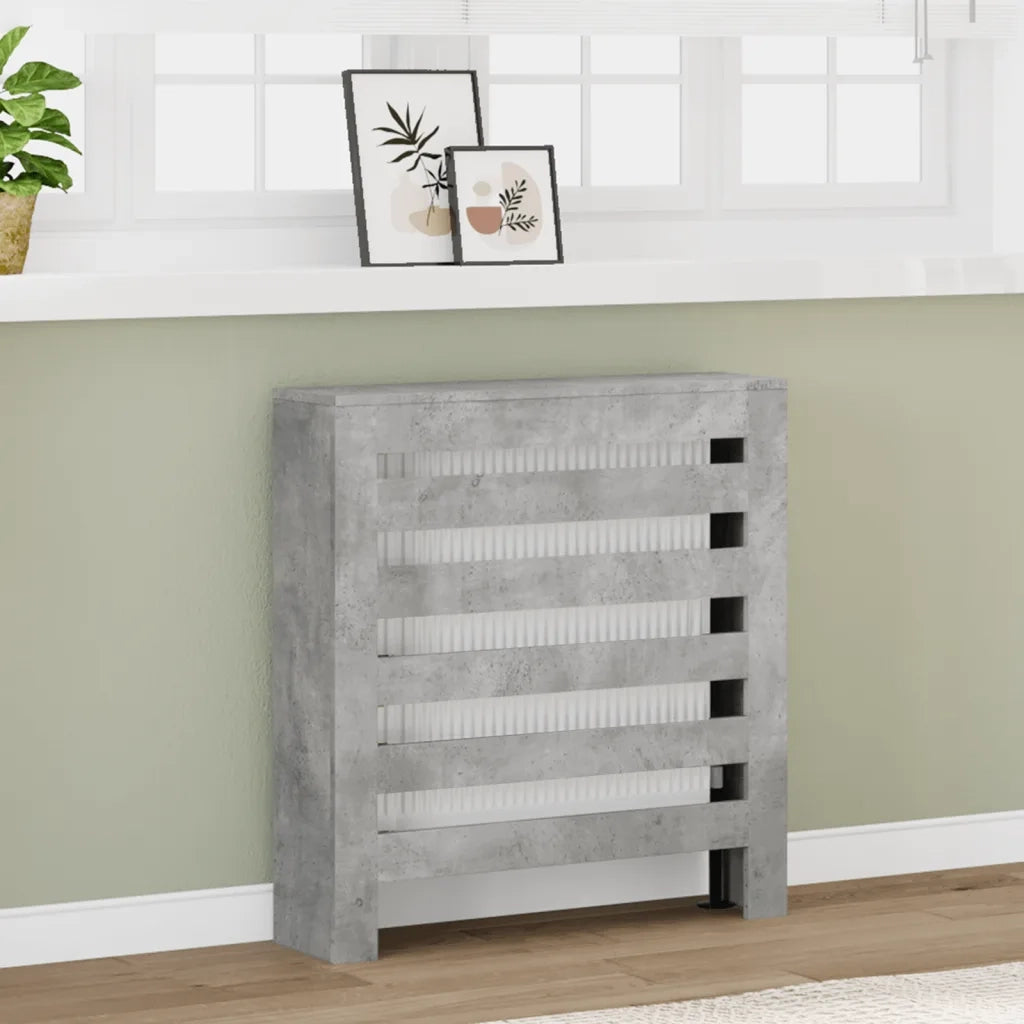 vidaXL Copertura Termosifone Grigio Cemento 78x20x82 Legno Multistrato