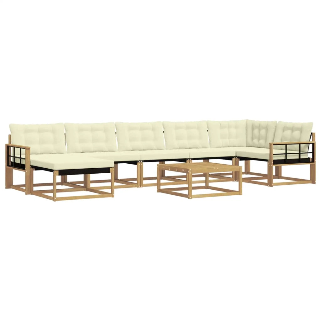 Set di divani da esterno 8 pcs Bianco e Crema 79 x 79 x 37 cm