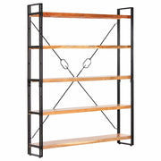 Libreria a 5 Ripiani 140x30x180 cm in Legno Massello di Acacia cod mxl 23348