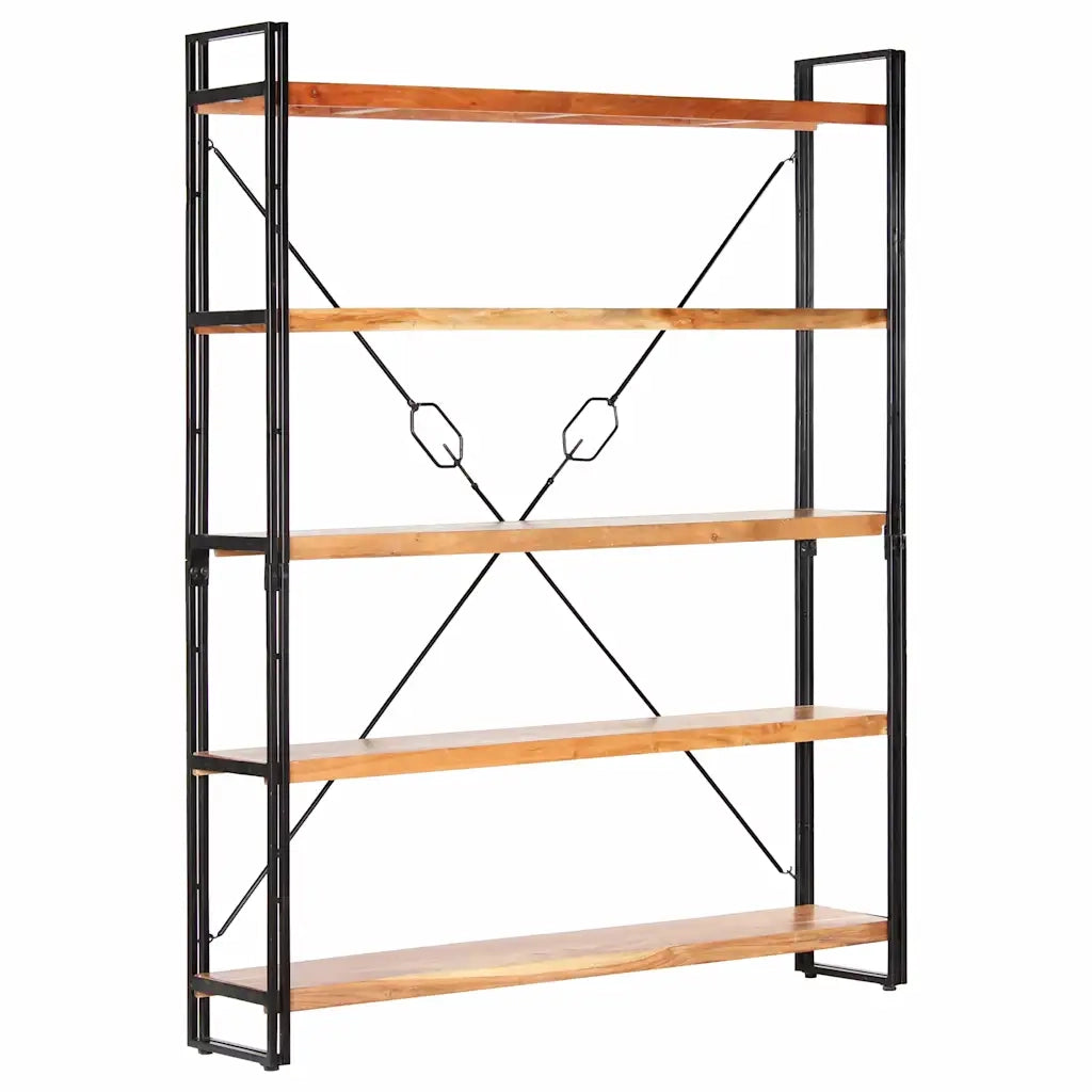 Libreria a 5 Ripiani 140x30x180 cm in Legno Massello di Acacia cod mxl 23348