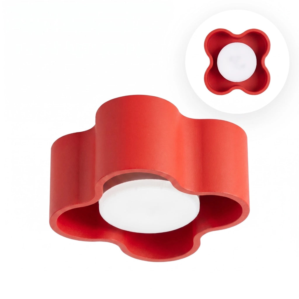 Plafoniera OVIO 1 rossa Gx53