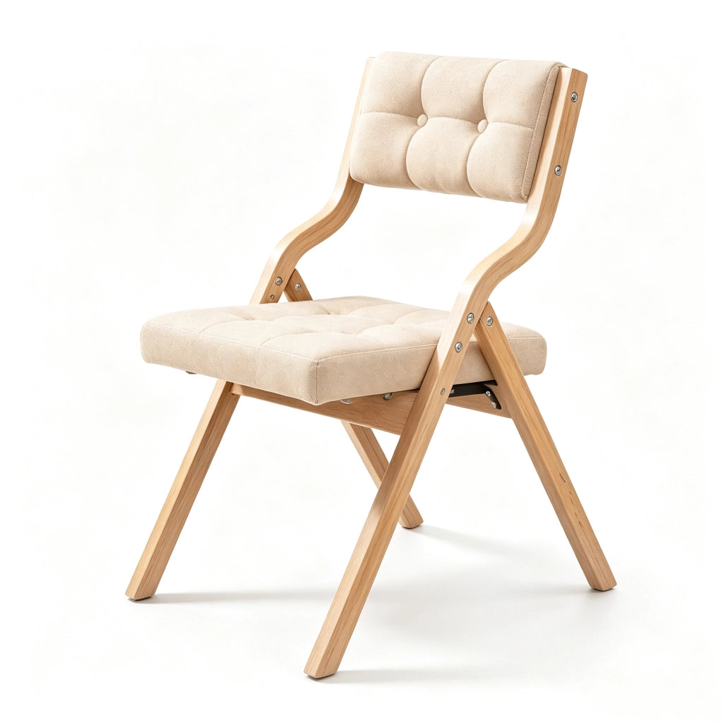 Sedia pieghevole 61x48x77 cm kaki – schienale imbottito, set da 2