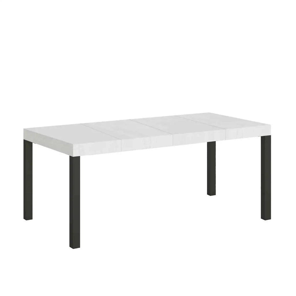 Tavolo allungabile 90/246x90 cm Everyday Premium colore bianco frassino gambe antracite