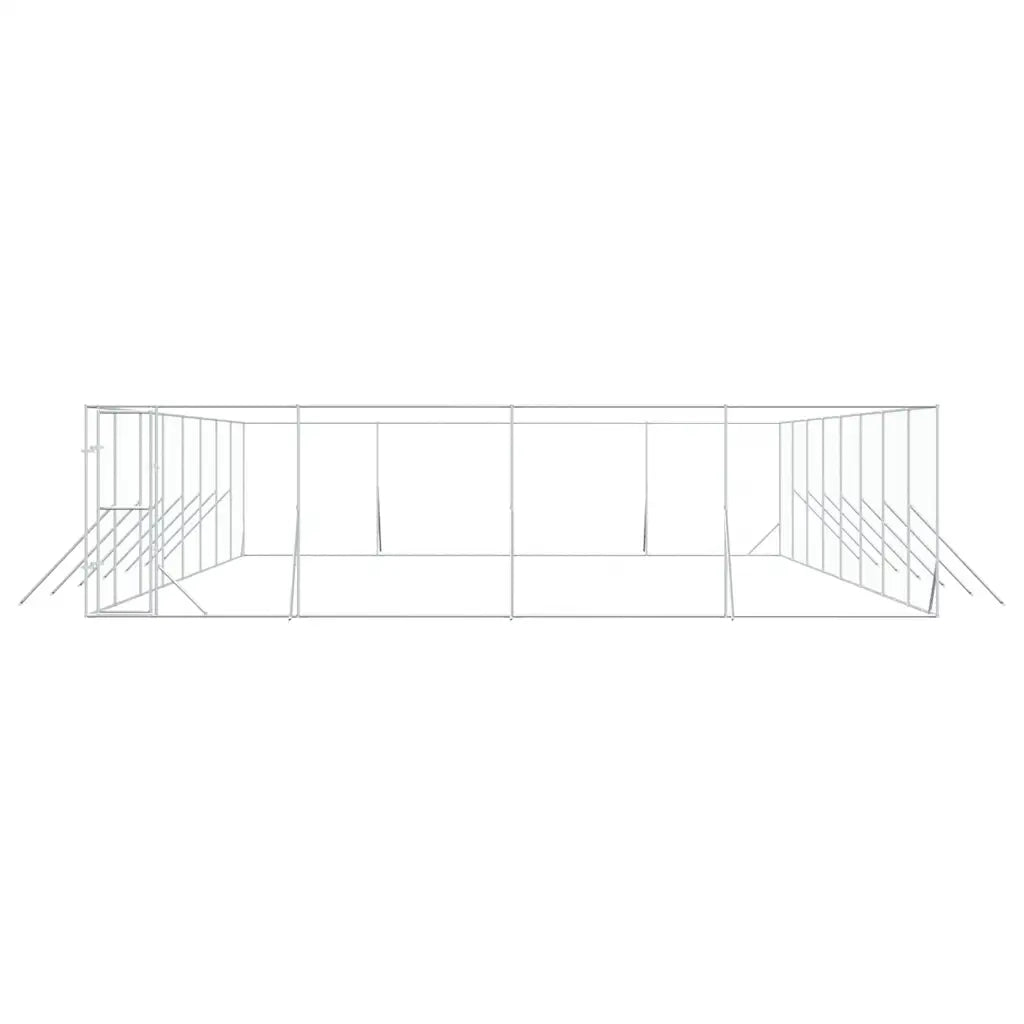 Cuccia per Cani da Esterno Argento 8x16x2 m in Acciaio Zincato 3190466