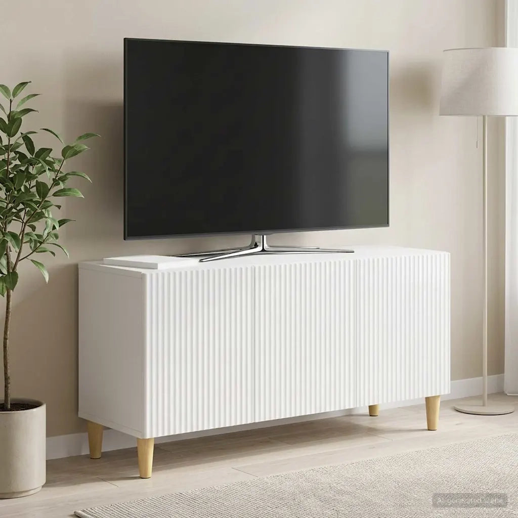 Mobile TV Bianco Lucido 99 x 34,5 x 50 cm Legno ingegnerizzato 894719