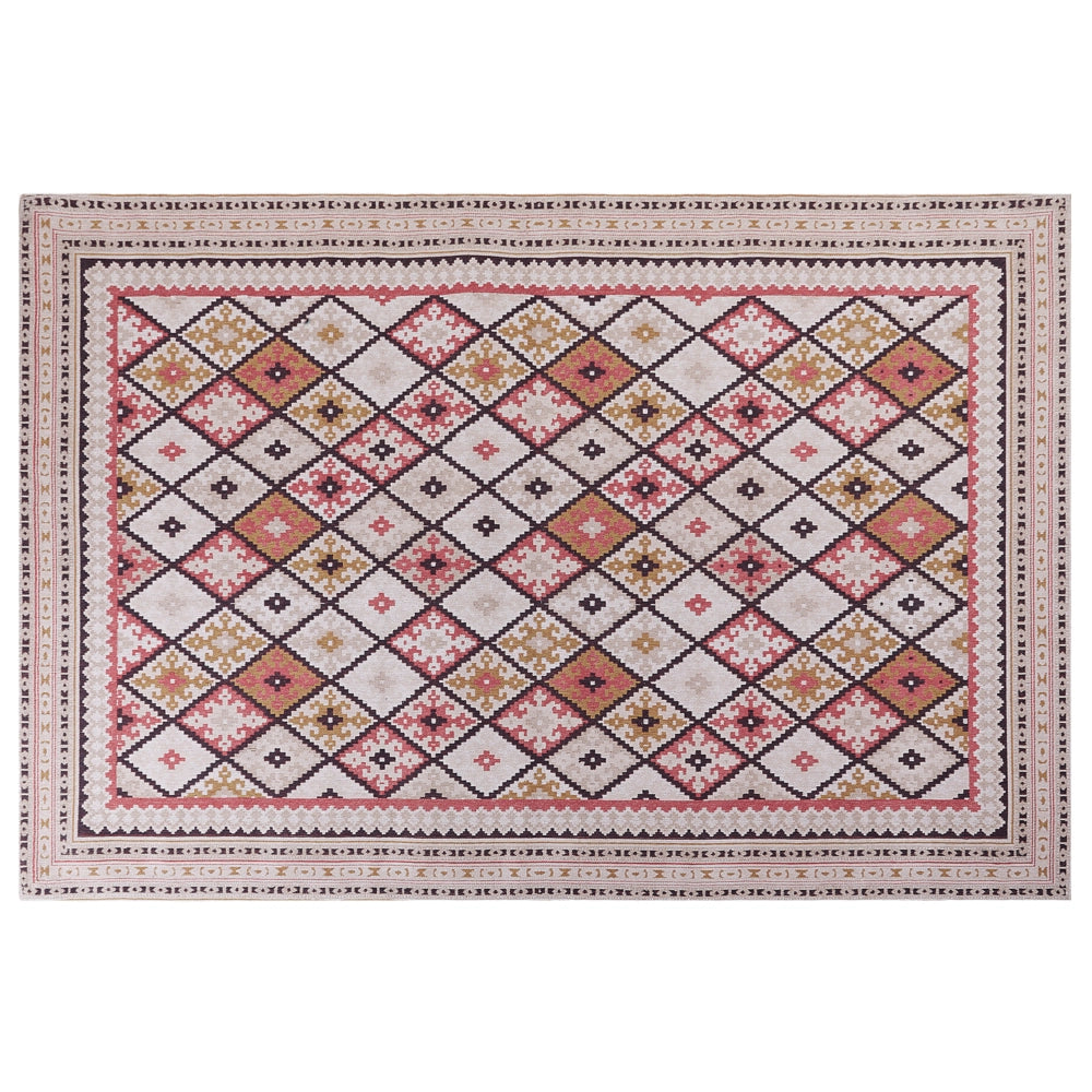 Tappeto in cotone con motivo geometrico 200 x 300 cm multicolore stile moderno camera da letto soggiorno