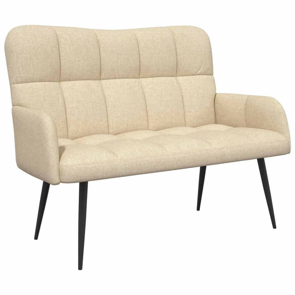 Sofa a Due Posti Crema 115 x 61 x 87 cm Tessuto