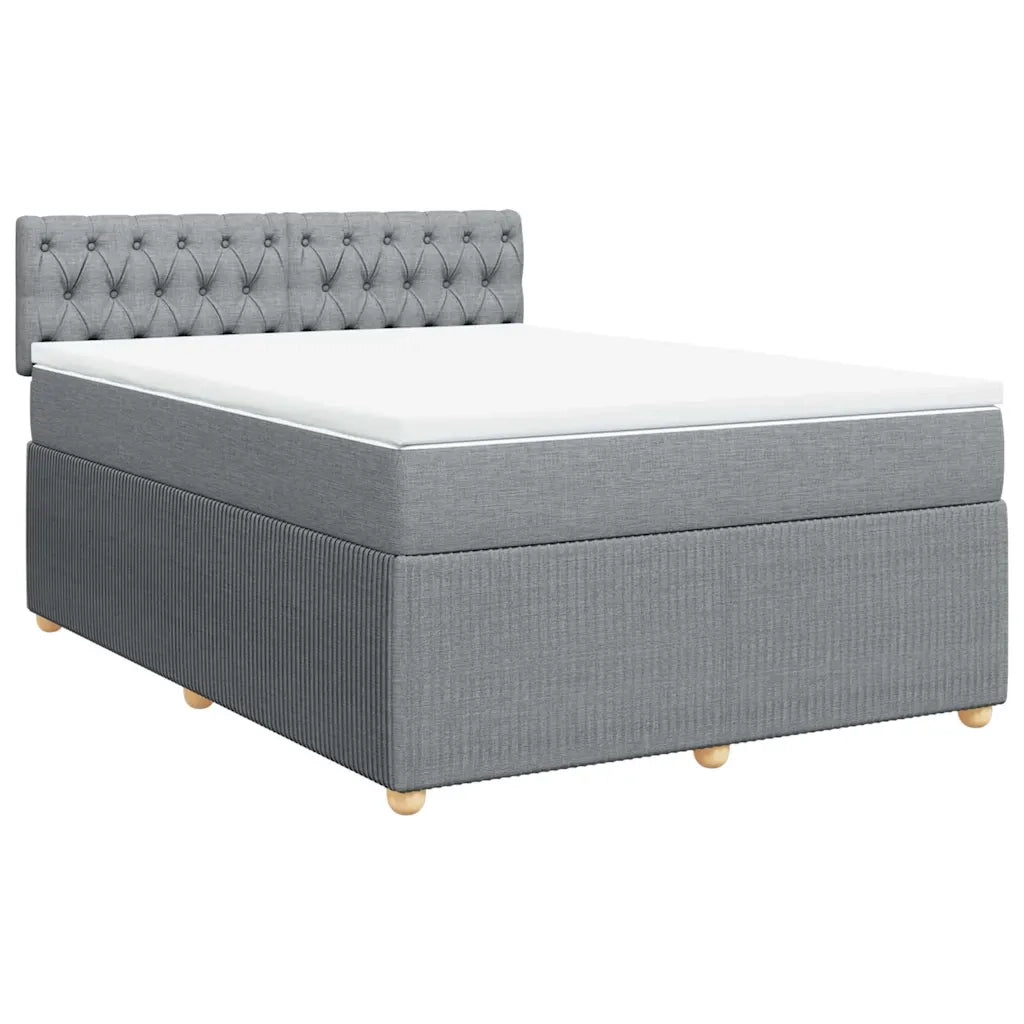 Giroletto a Molle con Materasso Grigio Chiaro 160x200cm Tessuto